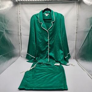 Natori Private Luxuries 2-Piece NWT Green Size XL Pajama Set Style # D76060